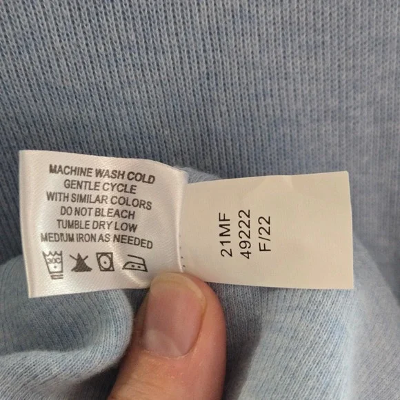 Orvis Womens Signature Floral Trim Quarter Zip Sweatshirt Blue, Size Med, Ribbed - Picture 13 of 13